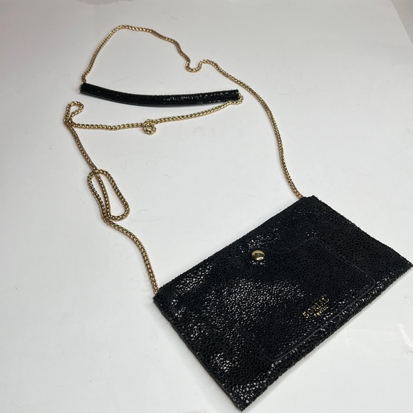 SORIAL New York Black Glossed Pebbled Leather Mini Crossbody Bag - Picture 1 of 8
